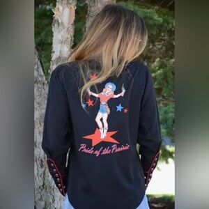 VTG Scully Western Shirt Pride Of The Prairie Pearl Snap Buttons Women’s Size M